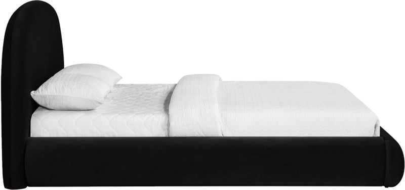 Celine Velvet Upholstered King Bed in Black - CelineBlack-K