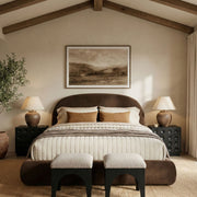 Celine Velvet Upholstered King Bed in Brown - CelineBrown-K