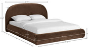 Celine Velvet Upholstered King Bed in Brown - CelineBrown-K