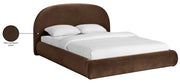 Celine Velvet Upholstered King Bed in Brown - CelineBrown-K