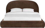 Celine Velvet Upholstered King Bed in Brown - CelineBrown-K