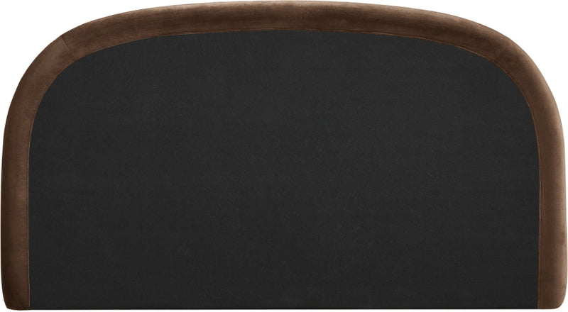 Celine Velvet Upholstered King Bed in Brown - CelineBrown-K