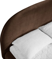 Celine Velvet Upholstered King Bed in Brown - CelineBrown-K
