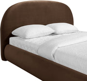 Celine Velvet Upholstered King Bed in Brown - CelineBrown-K