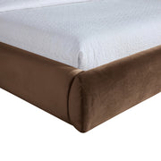 Celine Velvet Upholstered King Bed in Brown - CelineBrown-K