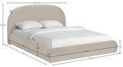 Celine Velvet Upholstered King Bed in Cream - CelineCream-K