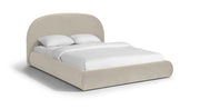 Celine Velvet Upholstered King Bed in Cream - CelineCream-K