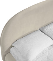 Celine Velvet Upholstered King Bed in Cream - CelineCream-K