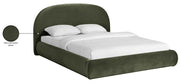 Celine Velvet Upholstered King Bed in Green - CelineGreen-K