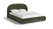Celine Velvet Upholstered King Bed in Green - CelineGreen-K