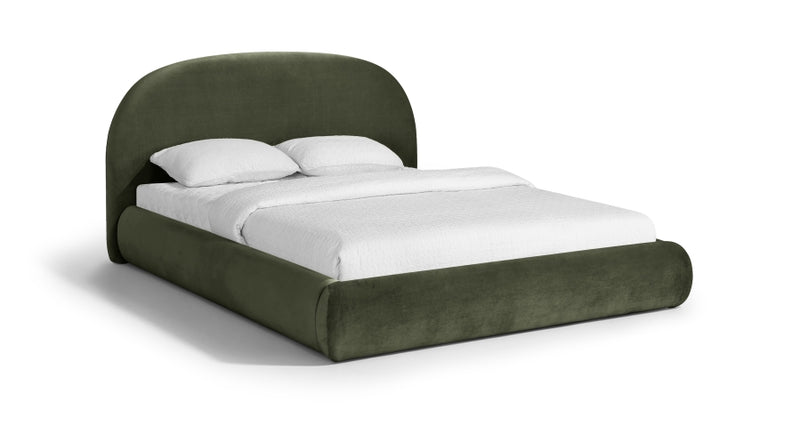 Celine Velvet Upholstered King Bed in Green - CelineGreen-K
