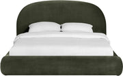 Celine Velvet Upholstered King Bed in Green - CelineGreen-K