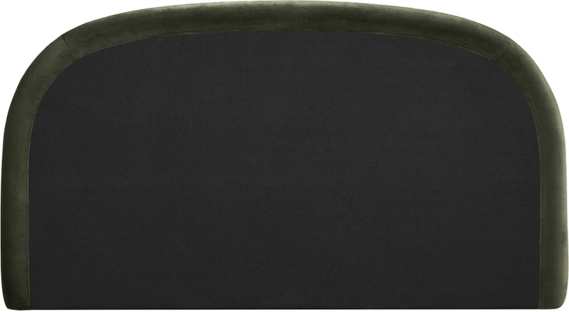 Celine Velvet Upholstered King Bed in Green - CelineGreen-K