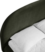 Celine Velvet Upholstered King Bed in Green - CelineGreen-K