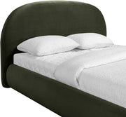Celine Velvet Upholstered King Bed in Green - CelineGreen-K