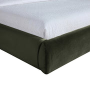 Celine Velvet Upholstered King Bed in Green - CelineGreen-K
