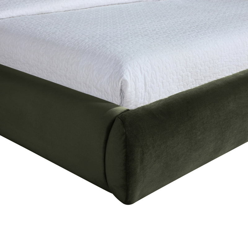 Celine Velvet Upholstered King Bed in Green - CelineGreen-K