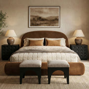 Celine Velvet Upholstered King Bed in Saddle - CelineSaddle-K