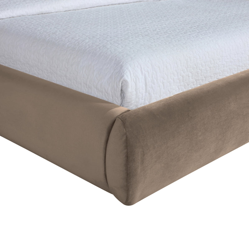Celine Velvet Upholstered King Bed in Taupe - CelineTaupe-K