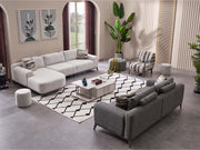 Cenova 3-pieces (Sofa & L Corner & Chair) Livingroom in Cream - Grey - 200-MAX-CEN-TED11-TED12-3L1