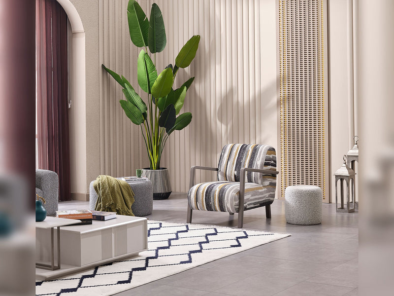 Cenova 3-pieces (Sofa & L Corner & Chair) Livingroom in Cream - Grey - 200-MAX-CEN-TED11-TED12-3L1
