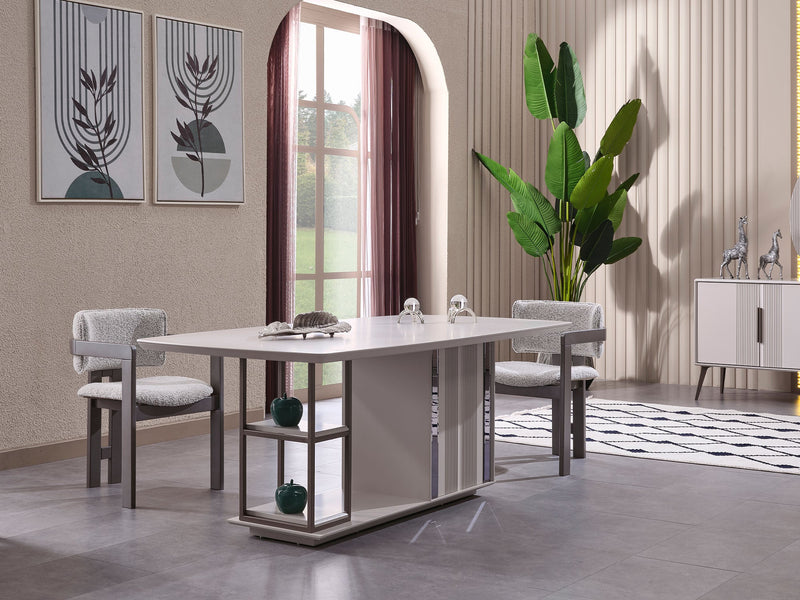 Cenova Diningroom (Consol With Mirror & Dining Table & 6 Dining Chair) - 200-MAX-CEN-DT-6-SET