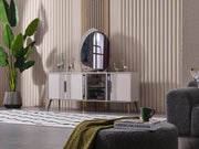 Cenova Diningroom (Consol With Mirror & Dining Table & 6 Dining Chair) - 200-MAX-CEN-DT-6-SET