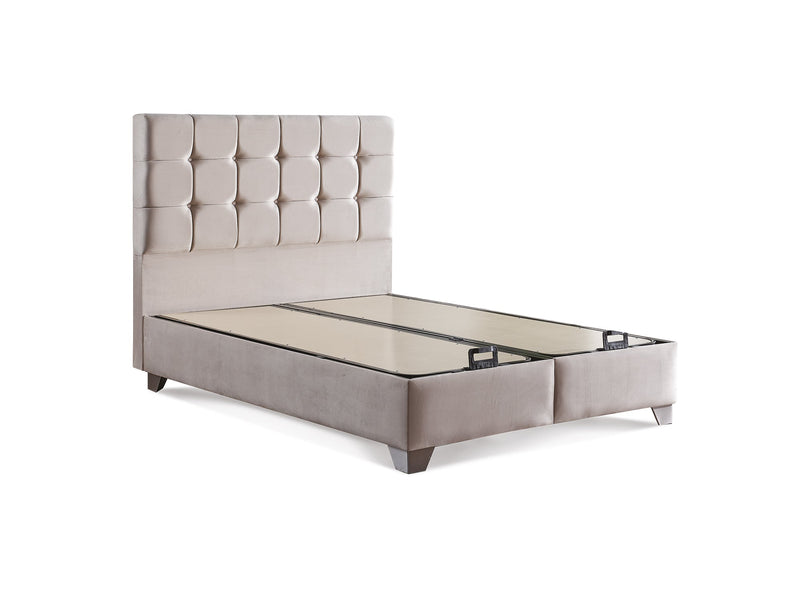 Cenova Storage Bed With Headboard Cream - Full in Cream - 110-CEN-L01-140-SB