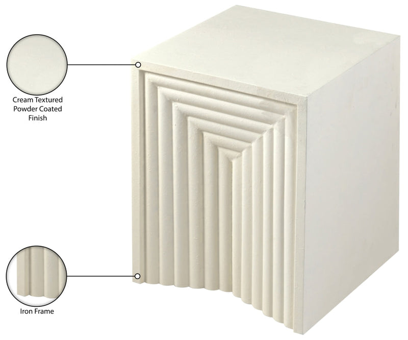 Centennial Iron End Table in Cream - 99047Cream-ET