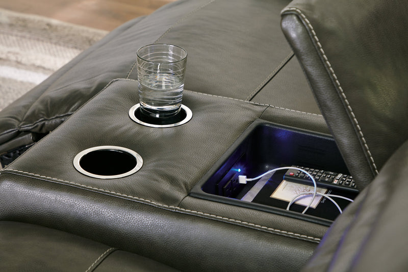 Center Line 6 - Piece Sectional with Recliner in Dark Gray - Gate FurnitureSectional