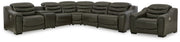 Center Line 6 - Piece Sectional with Recliner in Dark Gray - Gate FurnitureSectional