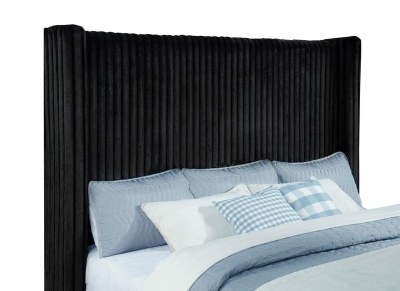 Centergrove Upholstered California King Wingback TV Bed Black - 315945KW