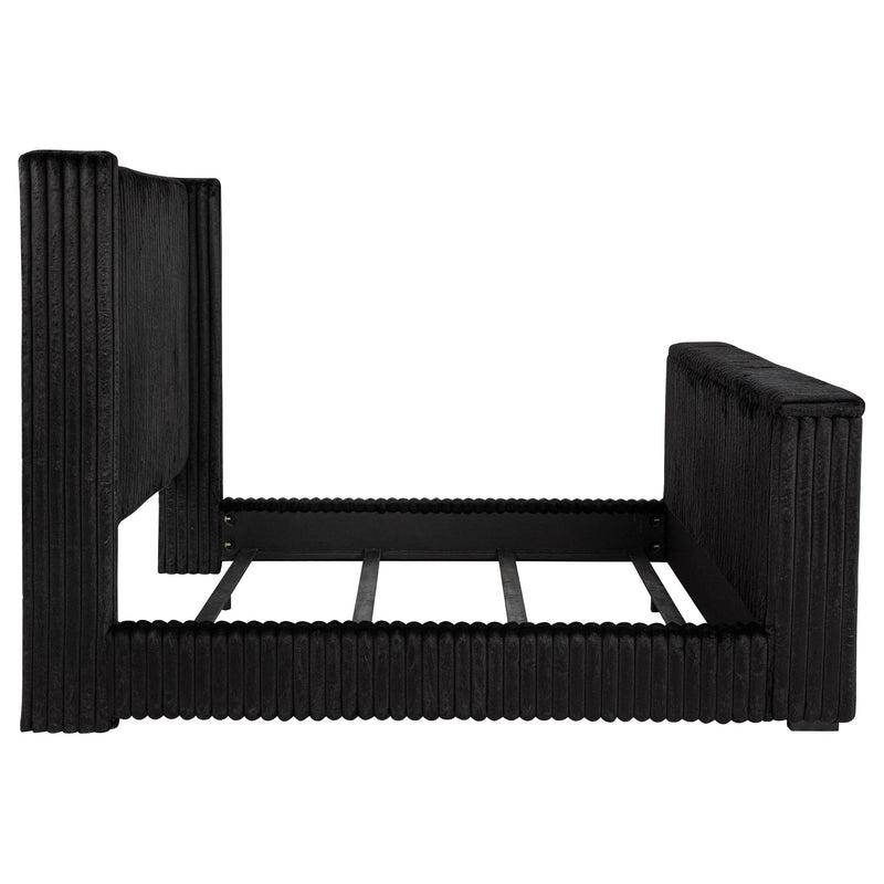 Centergrove Upholstered Eastern King Wingback TV Bed Black - 315945KE