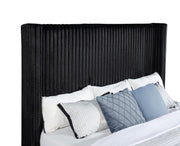 Centergrove Upholstered Eastern King Wingback TV Bed Black - 315945KE