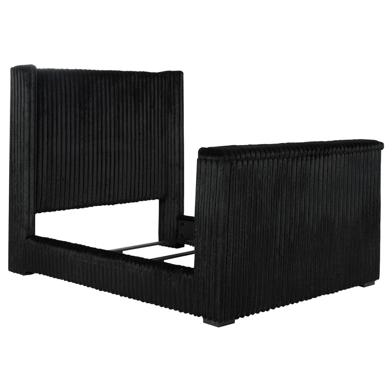 Centergrove Upholstered Queen Wingback TV Bed Black - 315945Q