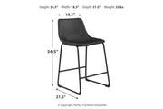 Centiar Black Counter Height Bar Stool (Set of 2) - Gate FurnitureBarstool