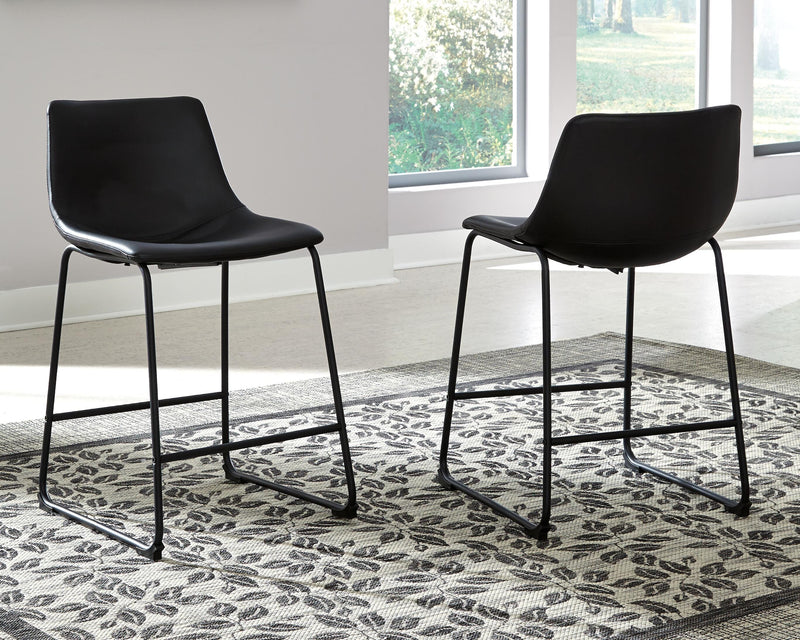 Centiar Black Counter Height Bar Stool (Set of 2) - D372-624X2