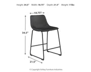 Centiar Black Counter Height Bar Stool (Set of 2) - D372-624X2