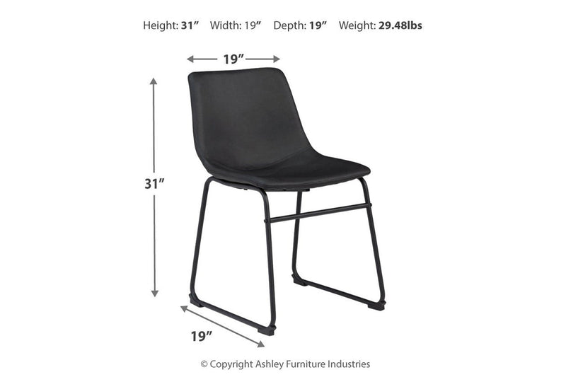 Centiar Black Dining Chair (Set of 2) - Gate FurnitureDining Chair