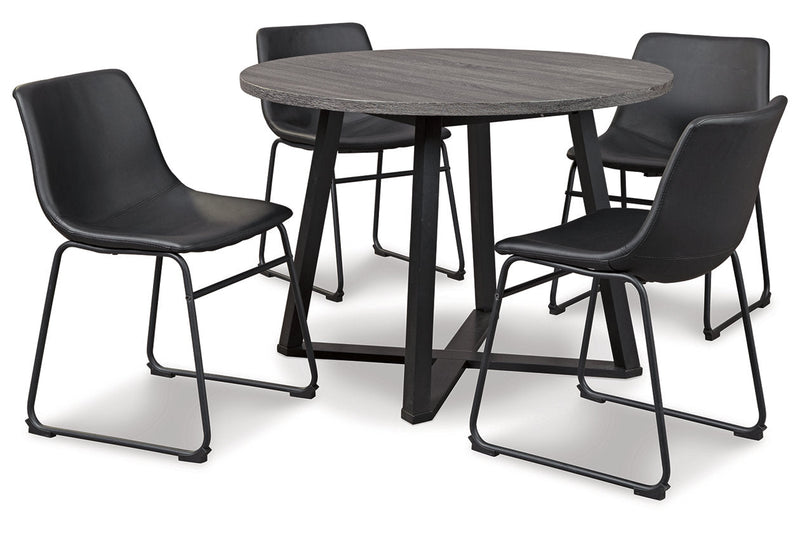 Centiar Black Dining Table and 4 Chairs - Gate FurnitureDining Room Set