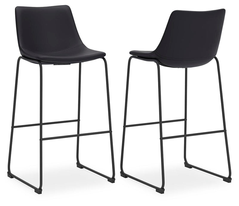 Centiar Black Pub Height Bar Stool (Set of 2) - D372-630X2