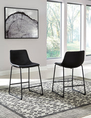 Centiar Black/Black 5 - Piece Round Counter Height Set - Gate FurnitureCounter Height Set