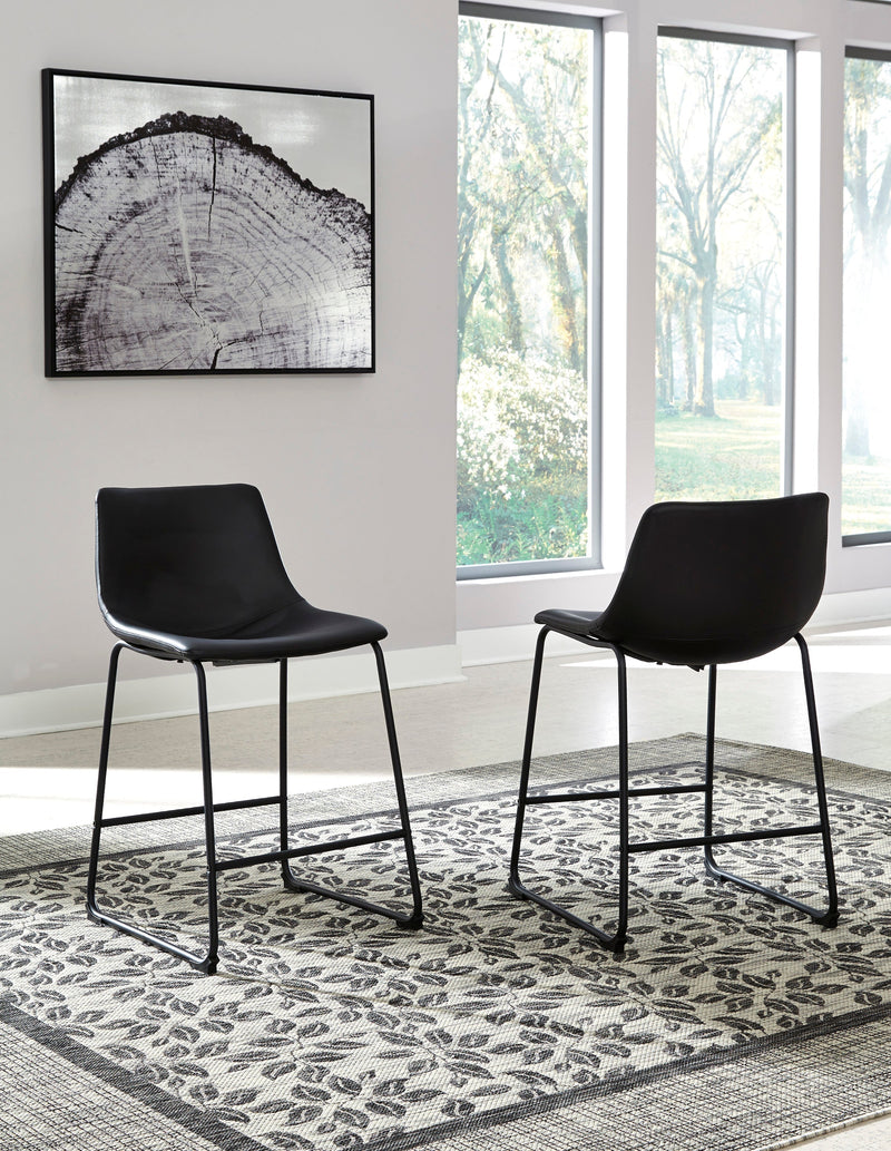 Centiar Black/Black 5 - Piece Round Counter Height Set - Gate FurnitureCounter Height Set