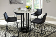 Centiar Black/Black 5 - Piece Round Counter Height Set - Gate FurnitureCounter Height Set