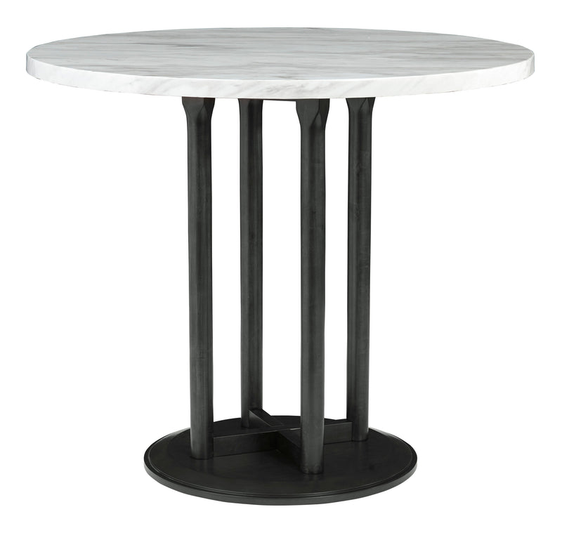 Centiar Black/Black 5 - Piece Round Counter Height Set - Gate FurnitureCounter Height Set