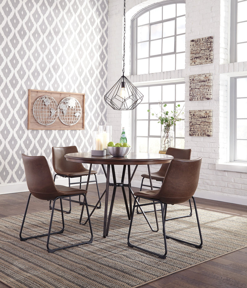Centiar Brown 5 - Piece Round Dining Set - Gate FurnitureDining Room Set
