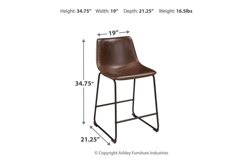 Centiar Brown Counter Height Bar Stool (Set of 2) - Gate FurnitureBarstool