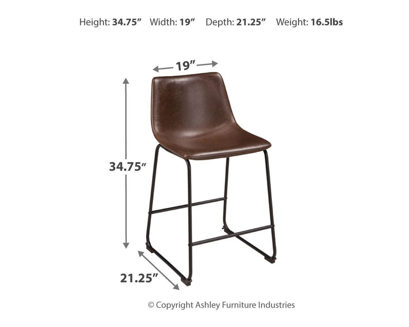 Centiar Brown Counter Height Bar Stool (Set of 2) - D372-124X2