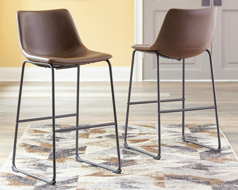 Centiar Brown Pub Height Bar Stool (Set of 2) - D372-130X2
