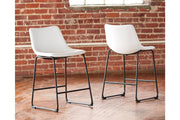 Centiar White Counter Height Bar Stool (Set of 2) - Gate FurnitureBarstool